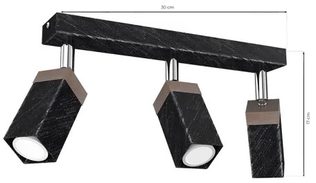 Spot SOLO 3xGU10/MR11/40W/230V negru