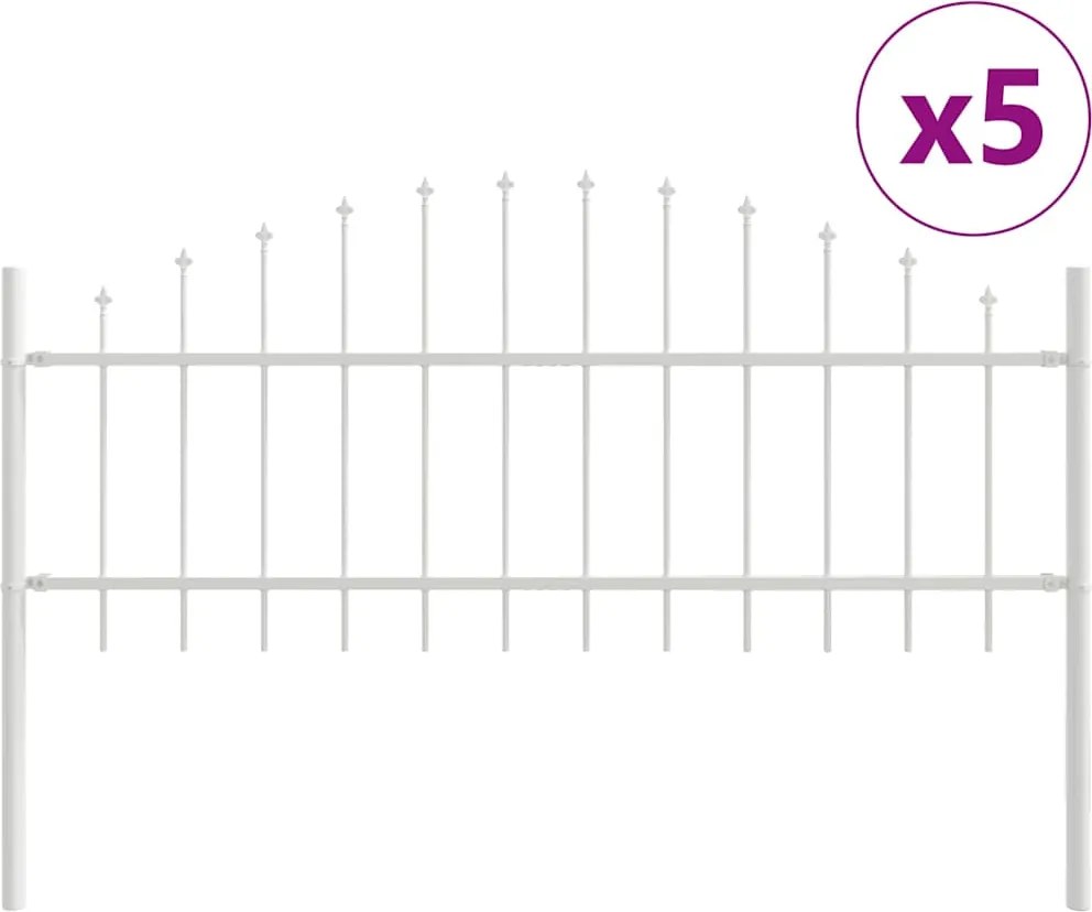vidaXL Gard de Grădină 5 pcs Alb 170 x 140 cm