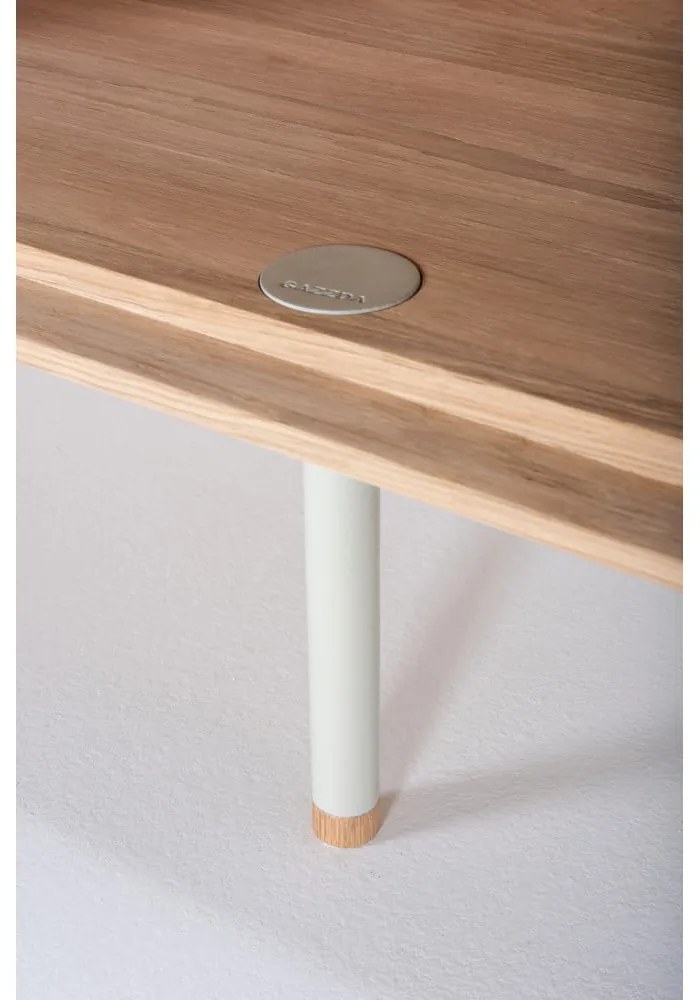 Comodă albă/în culoare naturală joasă din lemn de stejar 118x100 cm Fina – Gazzda