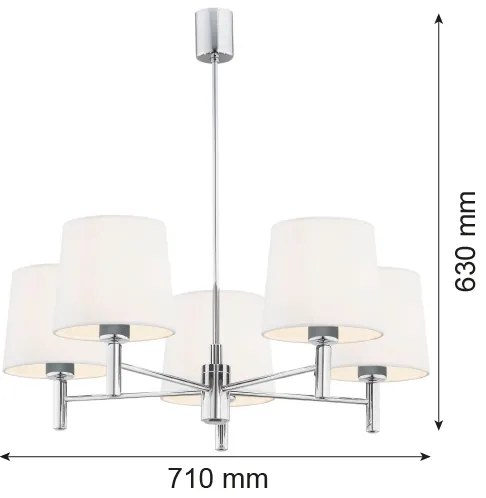 Lustră pe tijă BOLZANO 5xE27/15W/230V crem Argon 2110