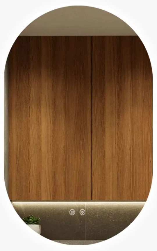 Oglindă Baie LED și Dezaburire Elit's Premium cu Senzor Touch, Lumina Rece, Caldă și Neutră, 50x80cm,Iluminare spate
