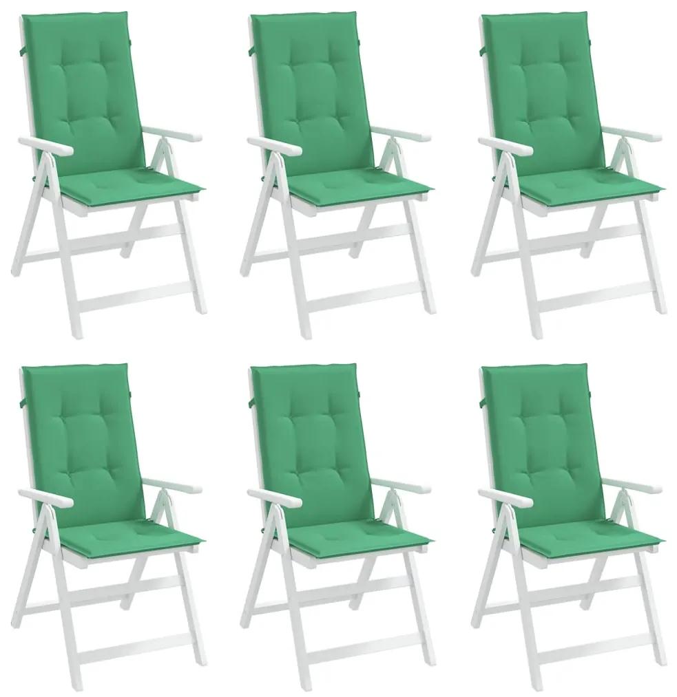 Perne scaun de gradina, 6 buc., verde, 120 x 50 x 3 cm 6, Verde, 120 x 50 x 3 cm