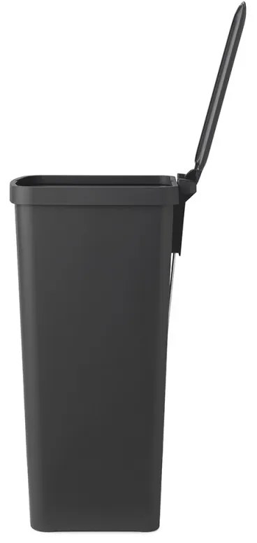 Cos cu pedala Brabantia StepUp 1005557, 40 L, Materiale ecologice, Deschidere mare, Gri închis
