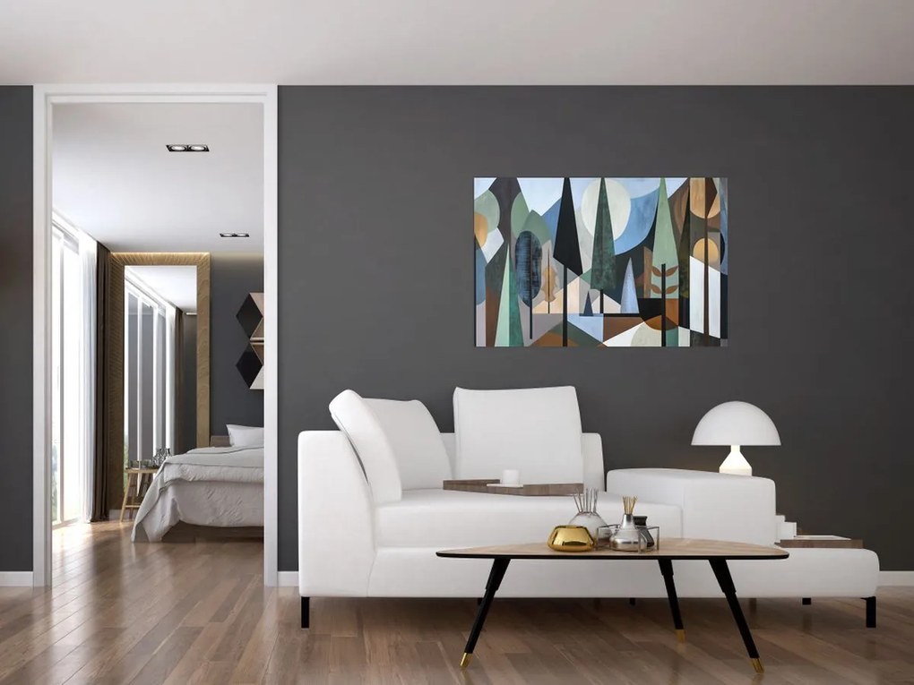 Tablou - Abstracție geometrică naturală II. (90x60 cm)