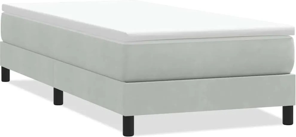 vidaXL Pat cu arcuri fără saltea gri deschis 100x210 cm catifea