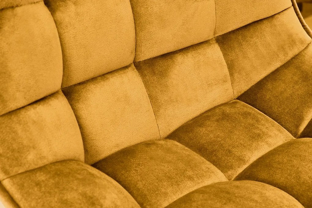 Scaun de bar H95 velvet mustariu
