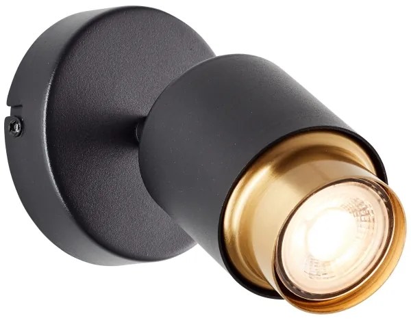 Brilliant - Aplică spot LED de perete COVELO 1xGU10/5W/230V negru/auriu