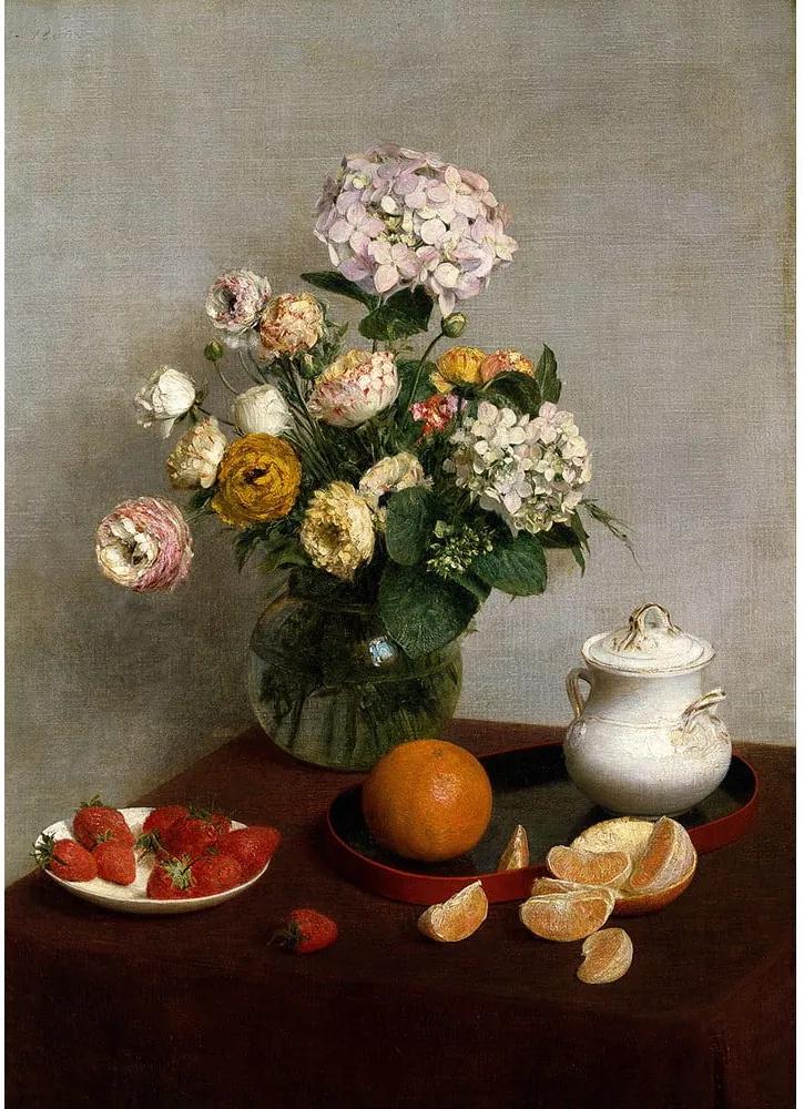 Reproducere tablou Henri Fantin-Latour - Flowers and Fruit, 45 x 60 cm