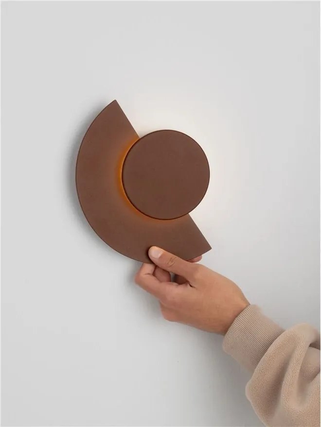 Aplica perete exterior lumina indirecta IP54 LED 2700K Gloo corten