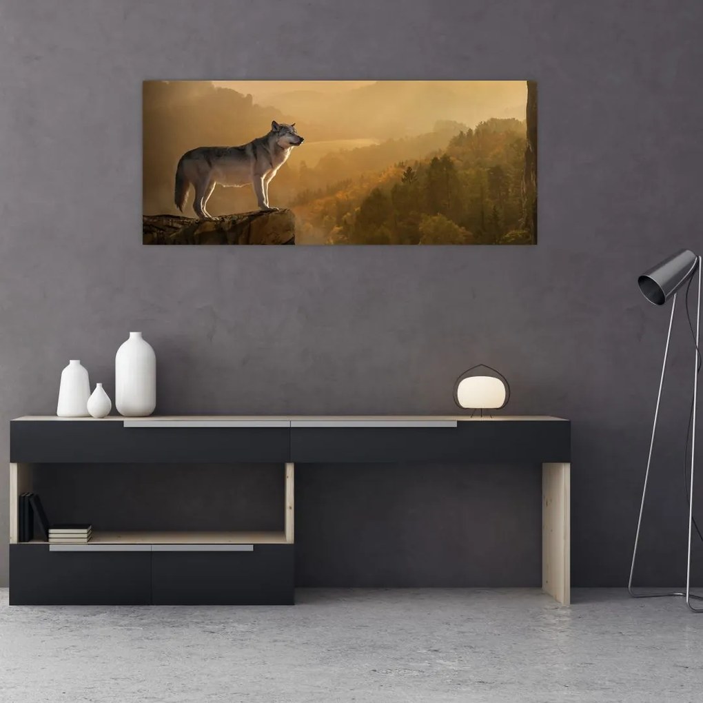 Tablou - Lup pe stăncă (120x50 cm)