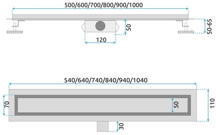 Rigola dus Rea NEOX 100 cupru periat