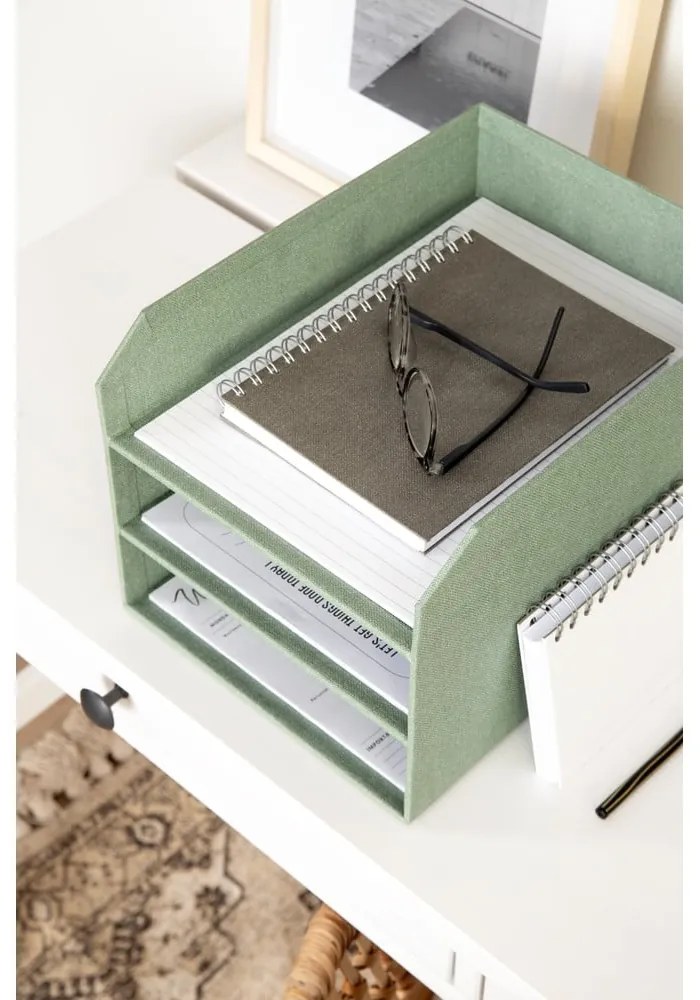 Organizator verde pentru documente din carton Trey Canvas Paper Laminate – Bigso