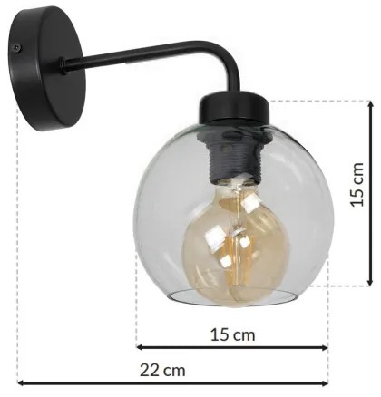 Aplică SOFIA 1xE27/60W/230V transparent