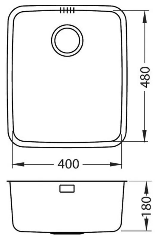 Chiuveta bucatarie sub blat, Alveus Luno 40