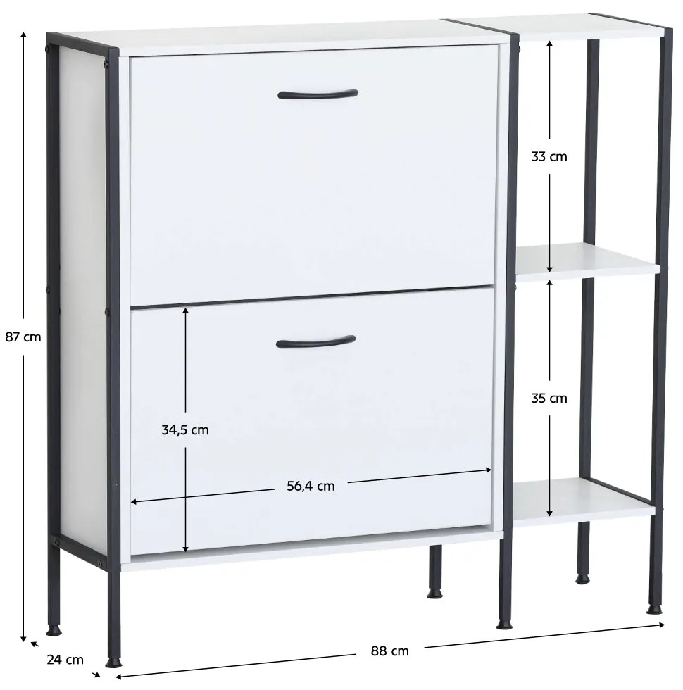 Botník SOVIO, 2 etaje, alb