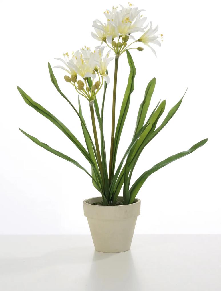 Planta la ghiveci Agapanthus, artificial, alb, 38 cm