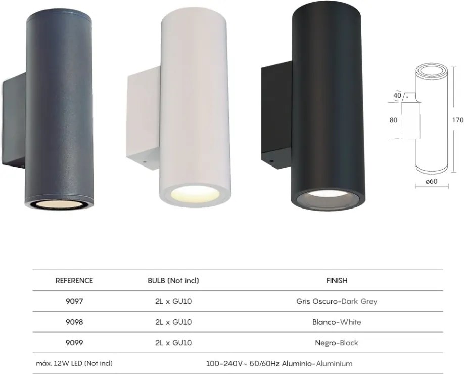 Aplica perete exterior IP65 PERE negru