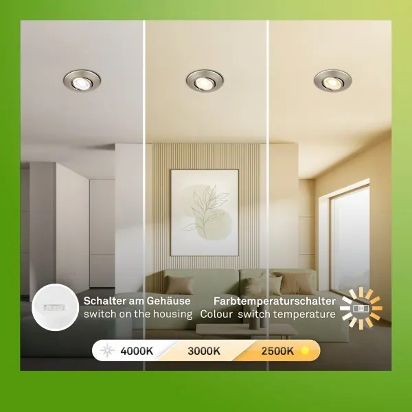 Briloner 7587032 - Set de 3 plafoniere LED pentru baie KLIRA, 4,9 W, 230 V, IP23, crom