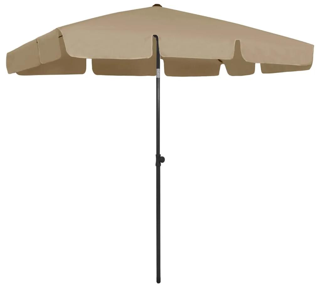 Umbrela de plaja, gri taupe, 200x125 cm