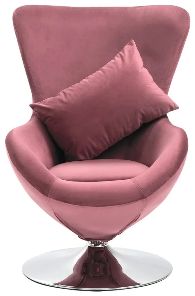 326214 vidaXL Scaun ou rotativ, cu pernă, roz, catifea