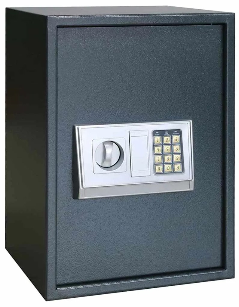vidaXL Seif digital cu blocare Gri închis 35 x 31 x 50 cm Oțel