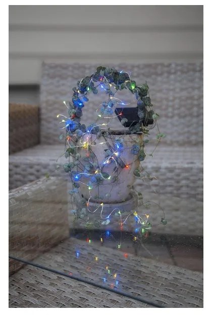 Șirag luminos solar de exterior LED Star Trading Dew Drop, 50 becuri, lungime 5 m