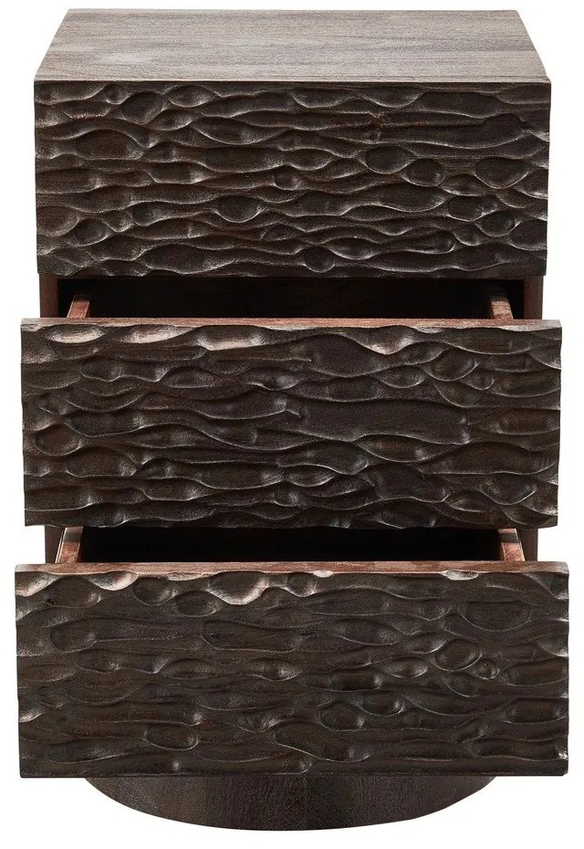 Noptieră maro închis din lemn de mango Crumble – WOOOD