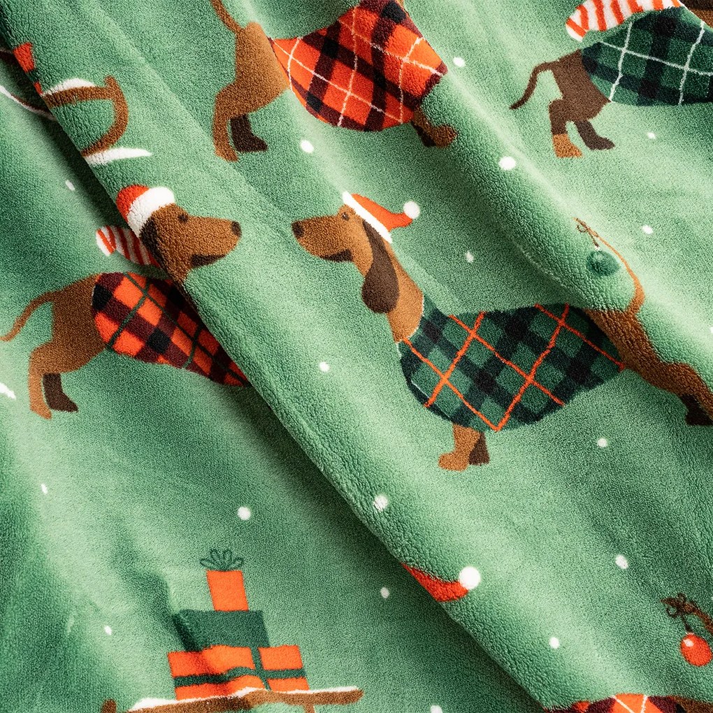 Pătură de Crăciun imitație blăniță 4Home Woof, 150 x 200 cm