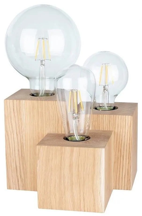 Spot-Light 2276374 - Lampă de masă VINCENT 3xE27/15W/230V, stejar