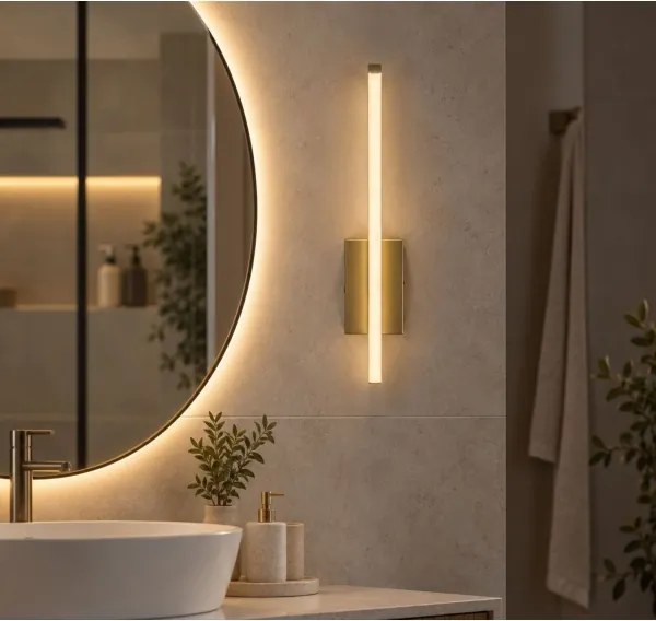 Rabalux 75089 - Aplică LED de perete pentru baie TILMANN 10W/230V 4000K IP44 auriu