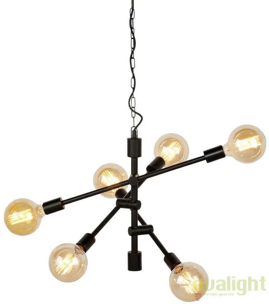 Pendul cu 6 brate design Industrial style NASHVILLE/H6/B