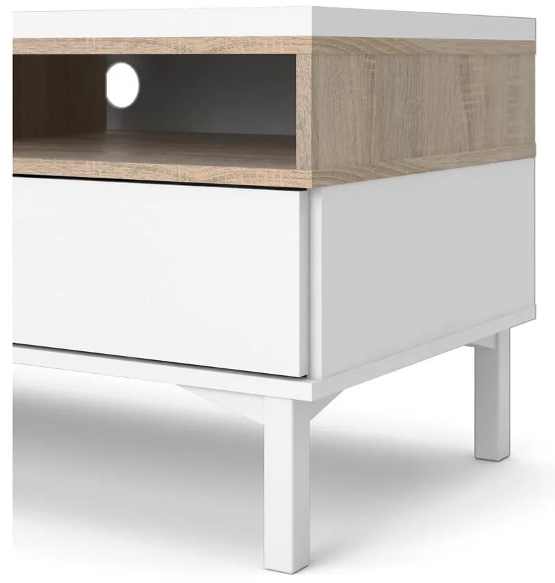 Comodă TV albă 156x48x48 cm Roomers – Tvilum