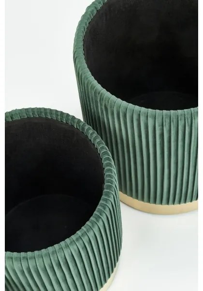 SET 2x taburet MONTY d. 36/44 cm verde/auriu