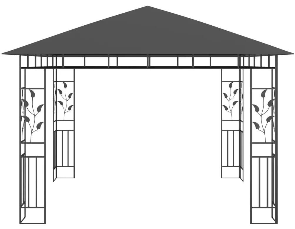 Pavilion cu plasa anti-tantari, antracit, 3x3x2,73 m, 180 g m   Antracit, 3 x 3 x 2.73 m