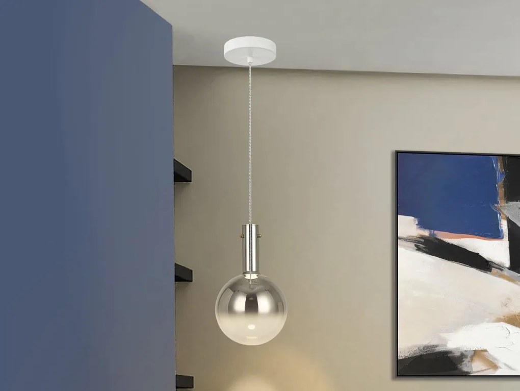 Pendul LED design modern Matices alb/fumuriu