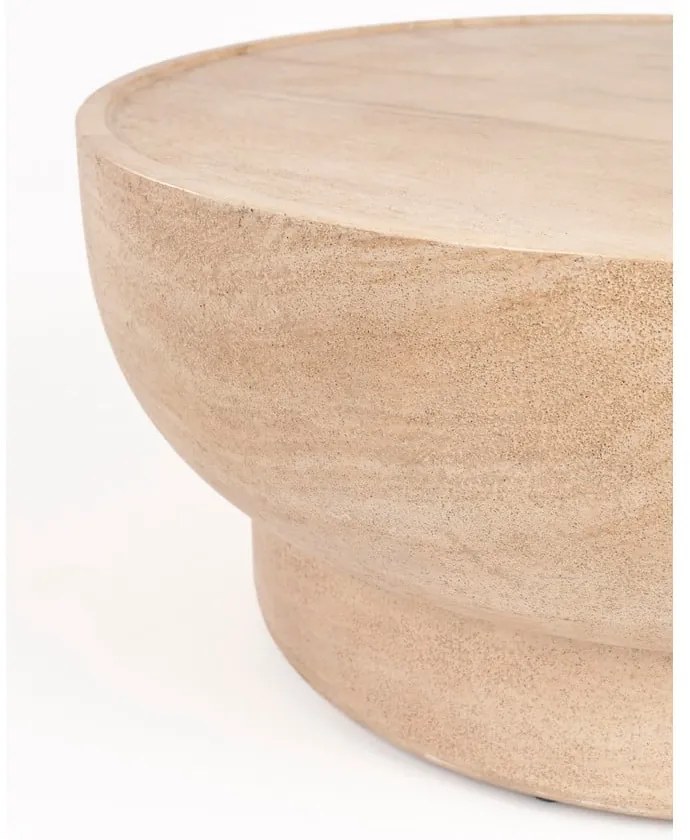 Măsuță de cafea în culoare naturală rotundă cu aspect de piatră ø 80 cm Noble – Zuiver