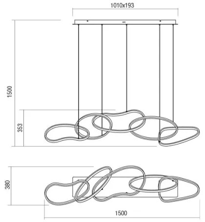 Redo 01-3392 - Lustră LED dimerizabilă pe cablu BIAS LED/120W/230V auriu