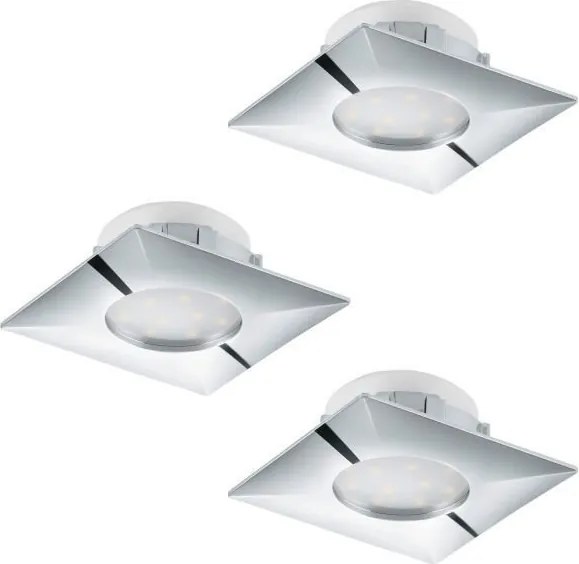 Set de 3 Spoturi LED incastrabile PINEDA crom 95802 EL