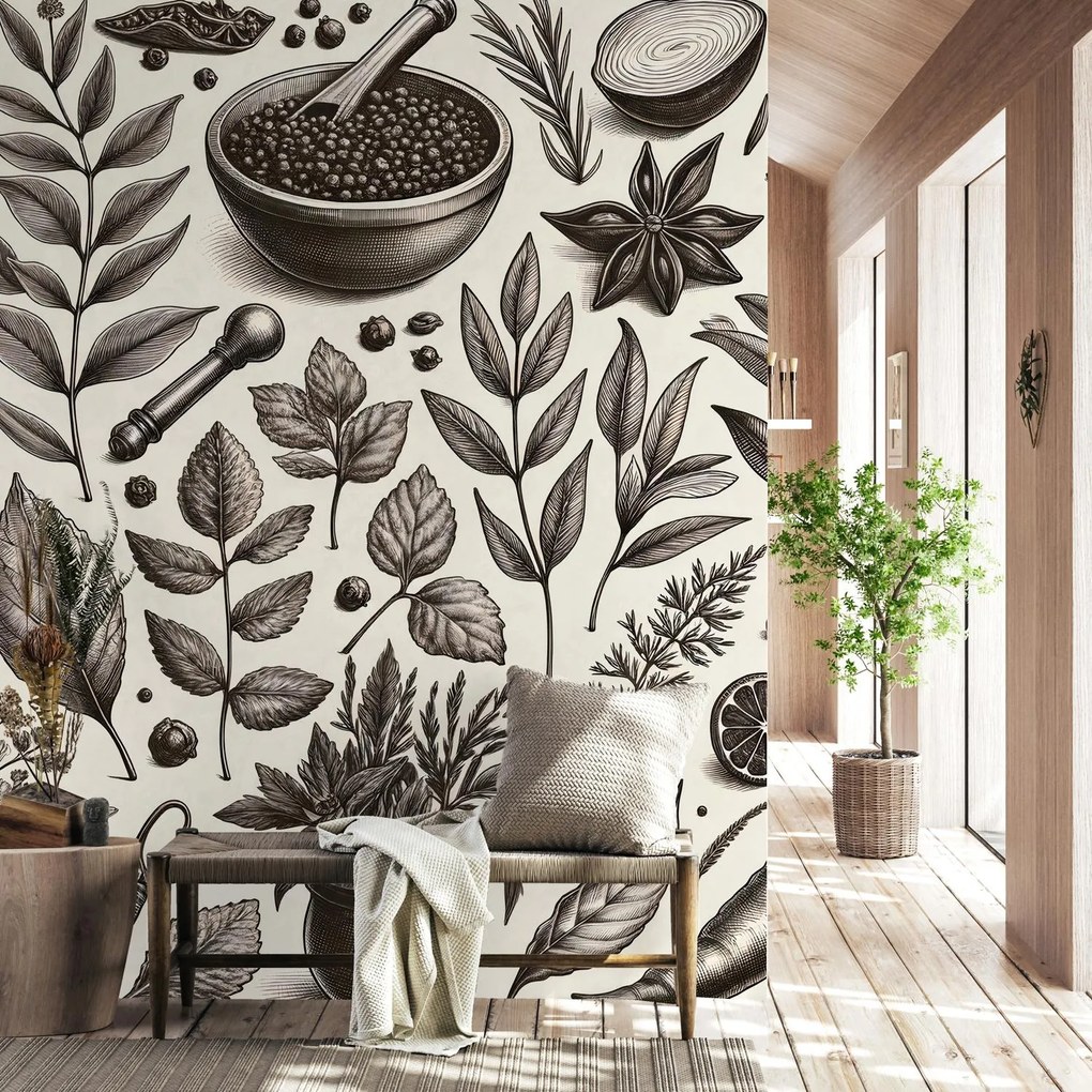 Fototapet - Condimente și ierburi (147x102 cm)