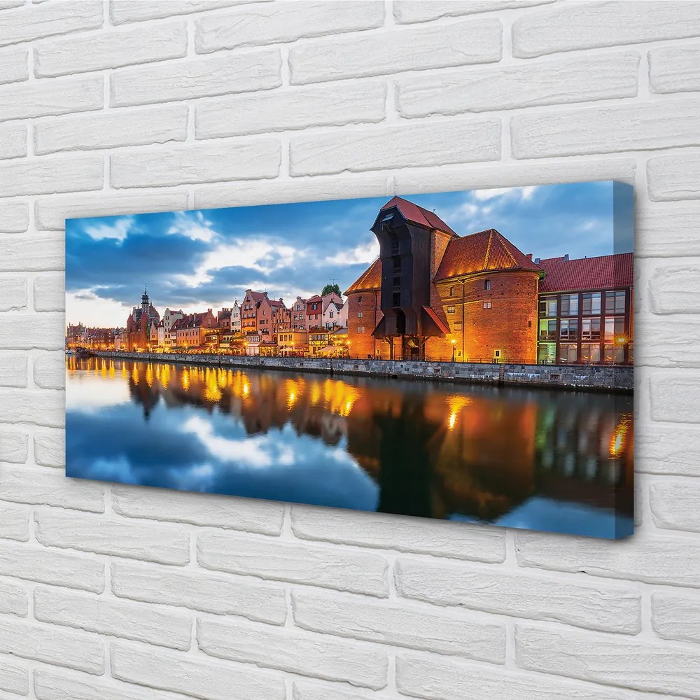 Tablouri canvas clădiri fluviale Gdańsk