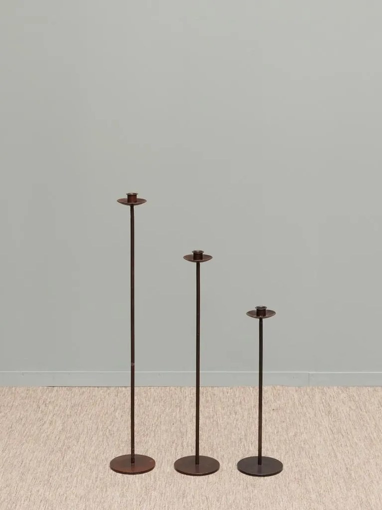 Set 3 suporturi de lumanari, din metal, H76 cm, Minas