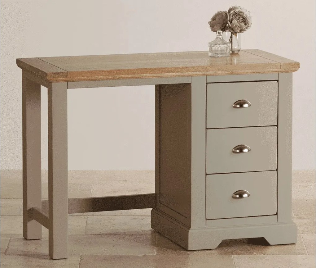 Masă lemn masiv gri de Toaletă Ives Personalizabilă, 107 × 49 × 75 cm