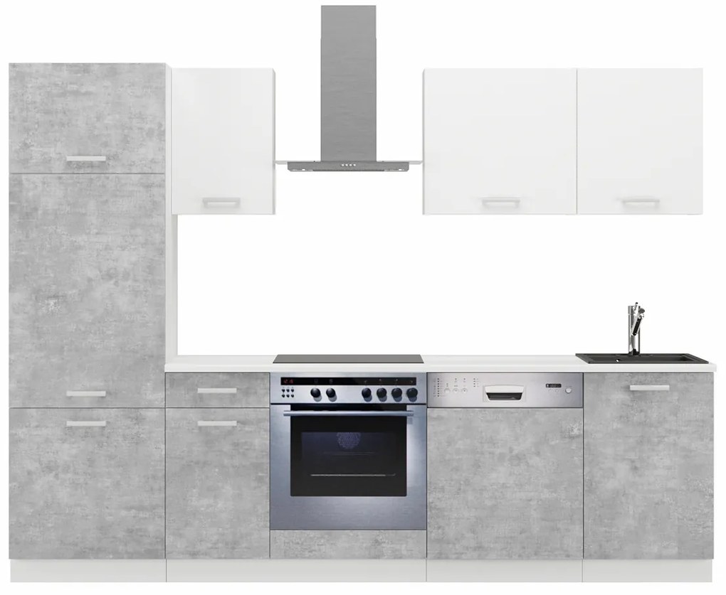 Dulap Tanith 270 cm (bellato gri + alb). 1065876