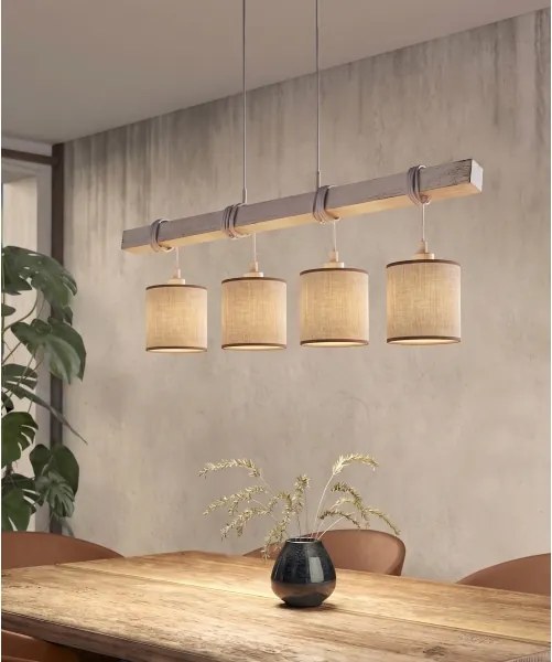 Brilagi - Lustră LED pe cablu NUBILA 4xE27/60W/230V gri/maro