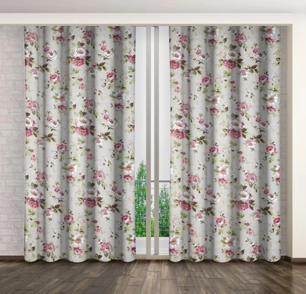 Draperii de lux pentru ferestre cu motiv floral Lungime: 250 cm