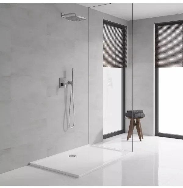Sistem de dus incastrat, Grohe Eurocube Perfect, cu para Euphoria Cube Stick si palarie dus Tempesta 250 Cube, crom, 25239000