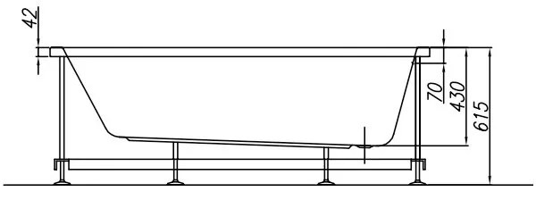 Cada dreptunghiulara Kolpasan, Tamia, 150 x 70 cm, acril