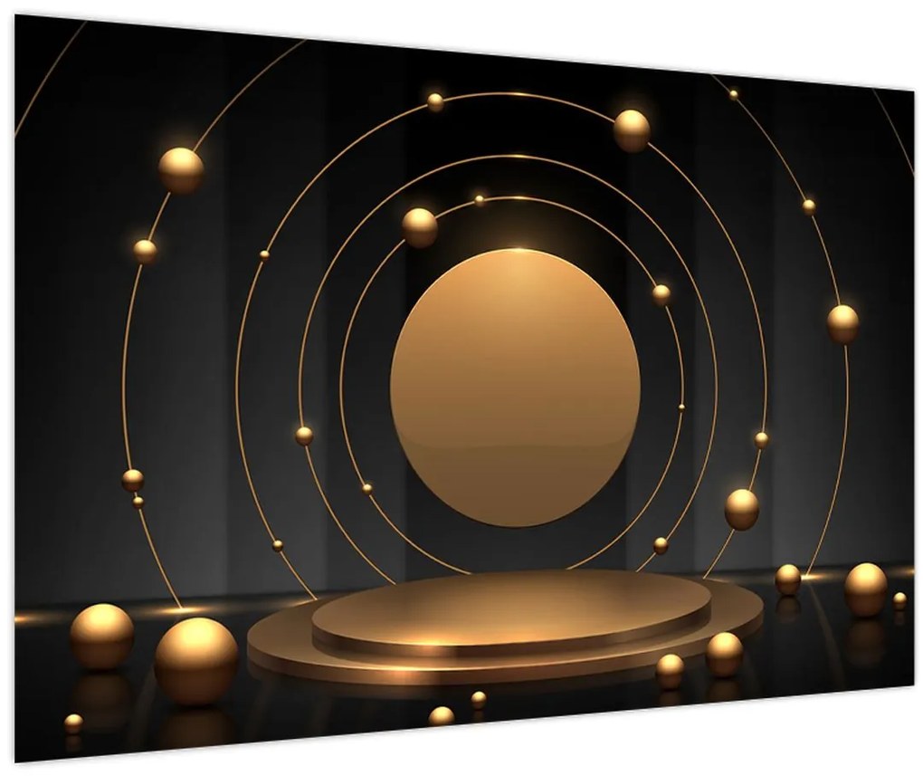 Tablou - Cercuri aurii (90x60 cm)