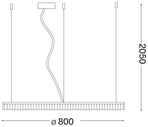 Lustră LED pe cablu Ideal Lux CROWN LED/42W/230V 3000K d. 80 cm CRI 90 alamă