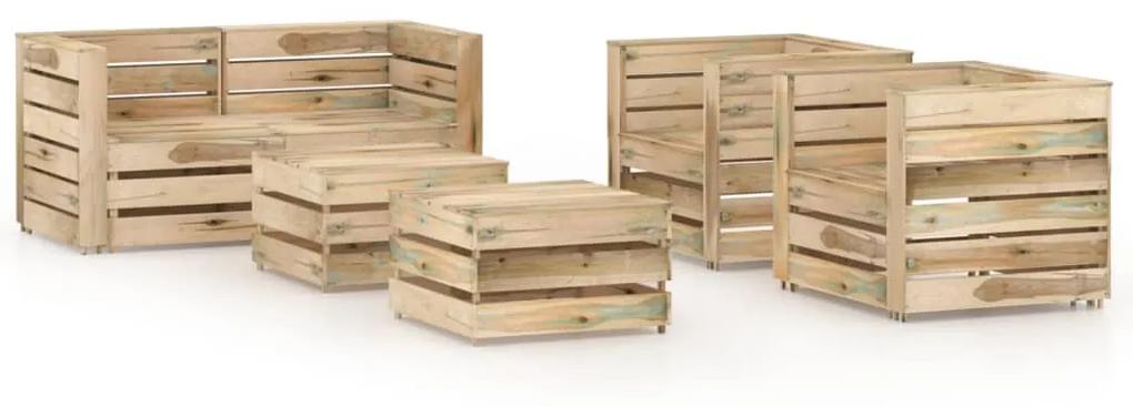 3068097 vidaXL Set mobilier de grădină, 6 piese, lemn de pin tratat verde